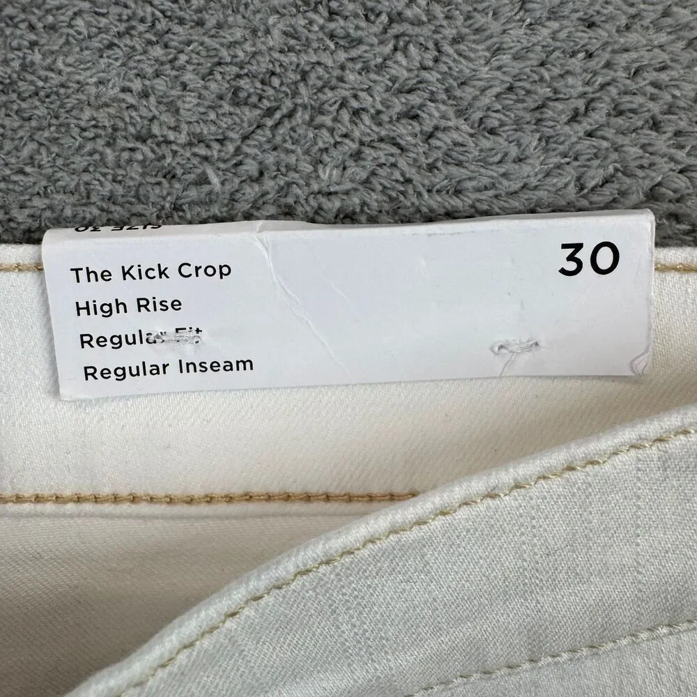 LOFT Jeans Pants Women 30/10 White The Kick Crop High Rise Regular Fit Flare NWT